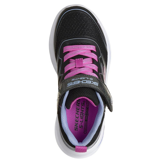 Skechers Glitter Upper Mesh Lighted Sneaker W/ Gore & Strap